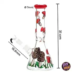 Bong Cristal Mushroom 31 Cm.