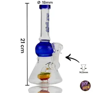 Bong Cristal Percolador Thug Life Azul 21 Cm